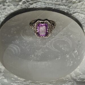 Women's 925 Art Noveau Style Lavender Amethyst Ring